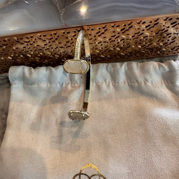 Kendra Scott Gold and White Cuff Bracelet - Picture 1 of 2